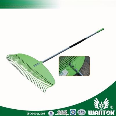 Téléscopie poignée en aluminium râteau de jardin en plastique pour la collecte facile de feuilles et de débris