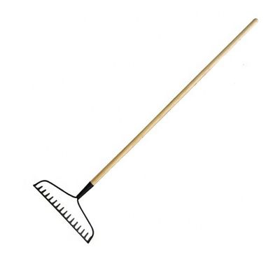Raquette de jardin avec poignée en bois et tête en acier résistant à la corrosion